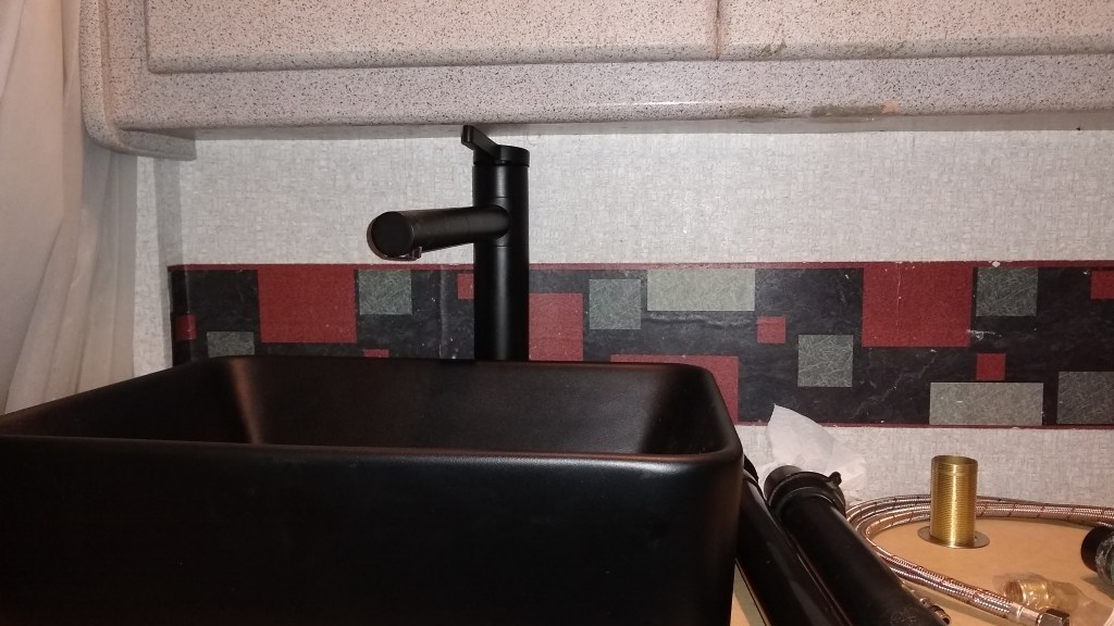 Too-tall faucet test fit