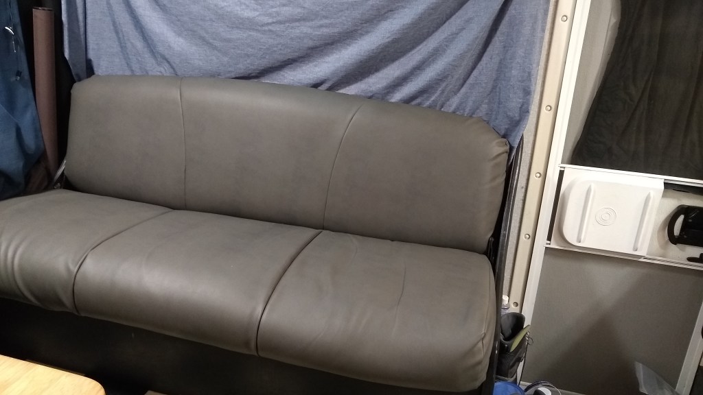 Initial fit of new sofa covering