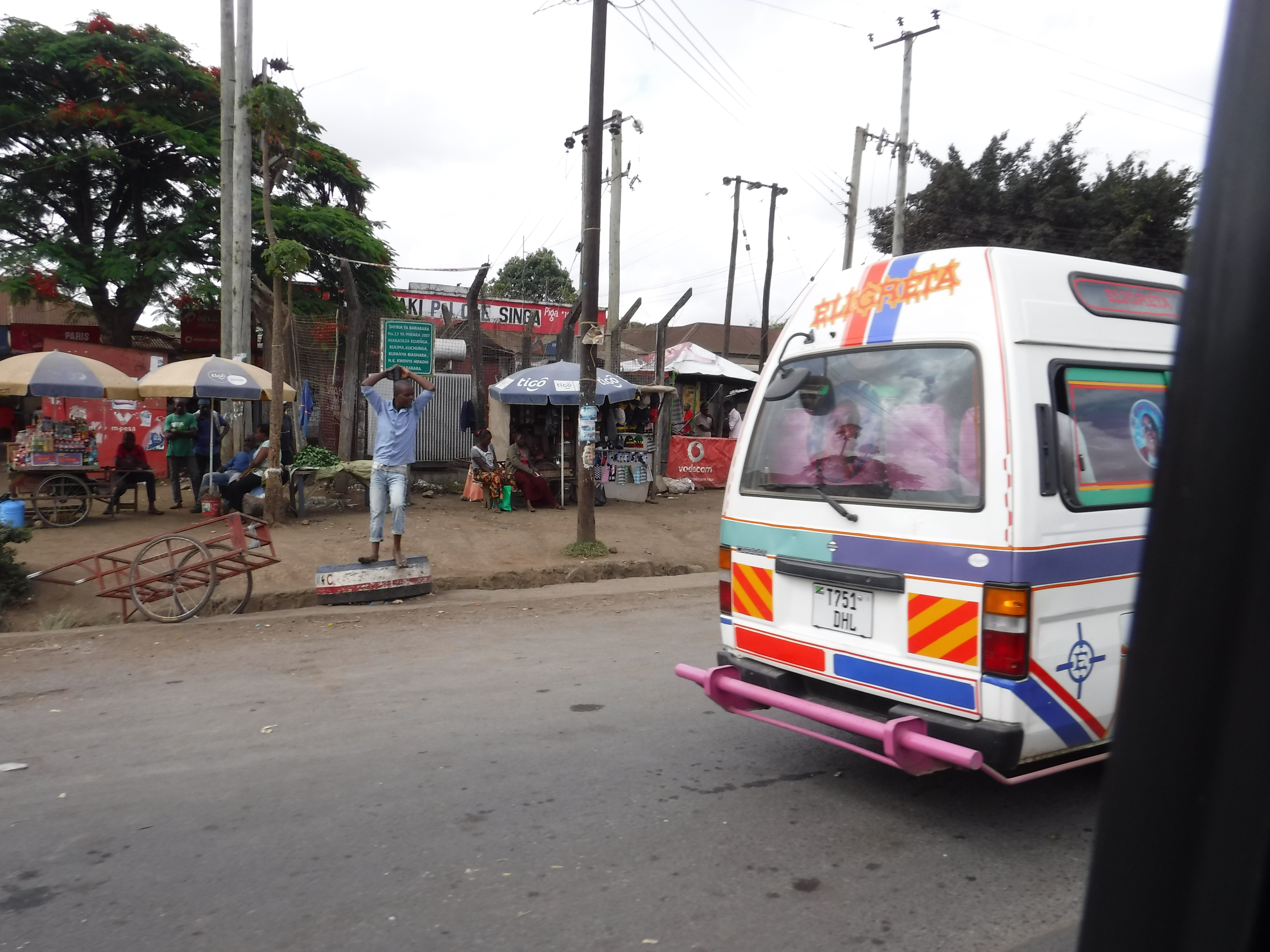 Highly decorated minivans.