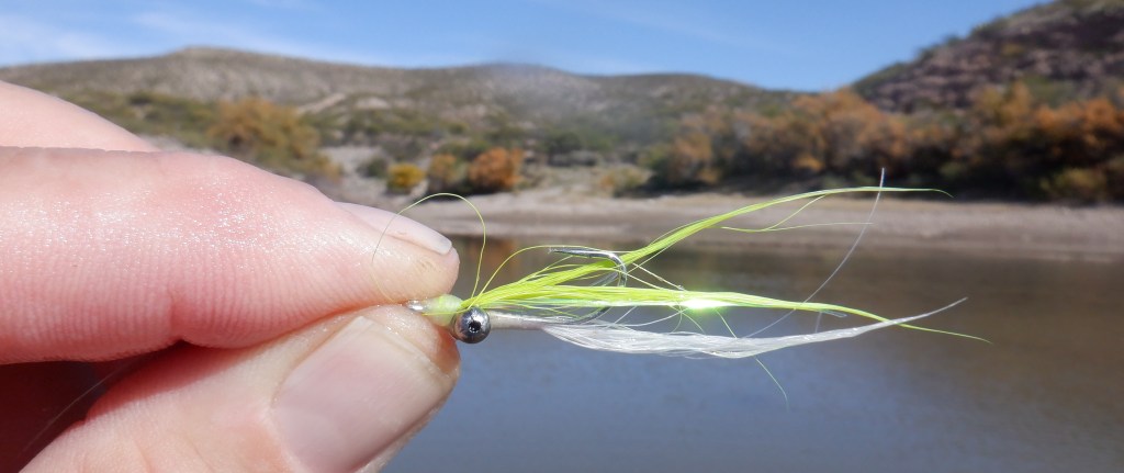 Chartreuse and White Clouser Minnow