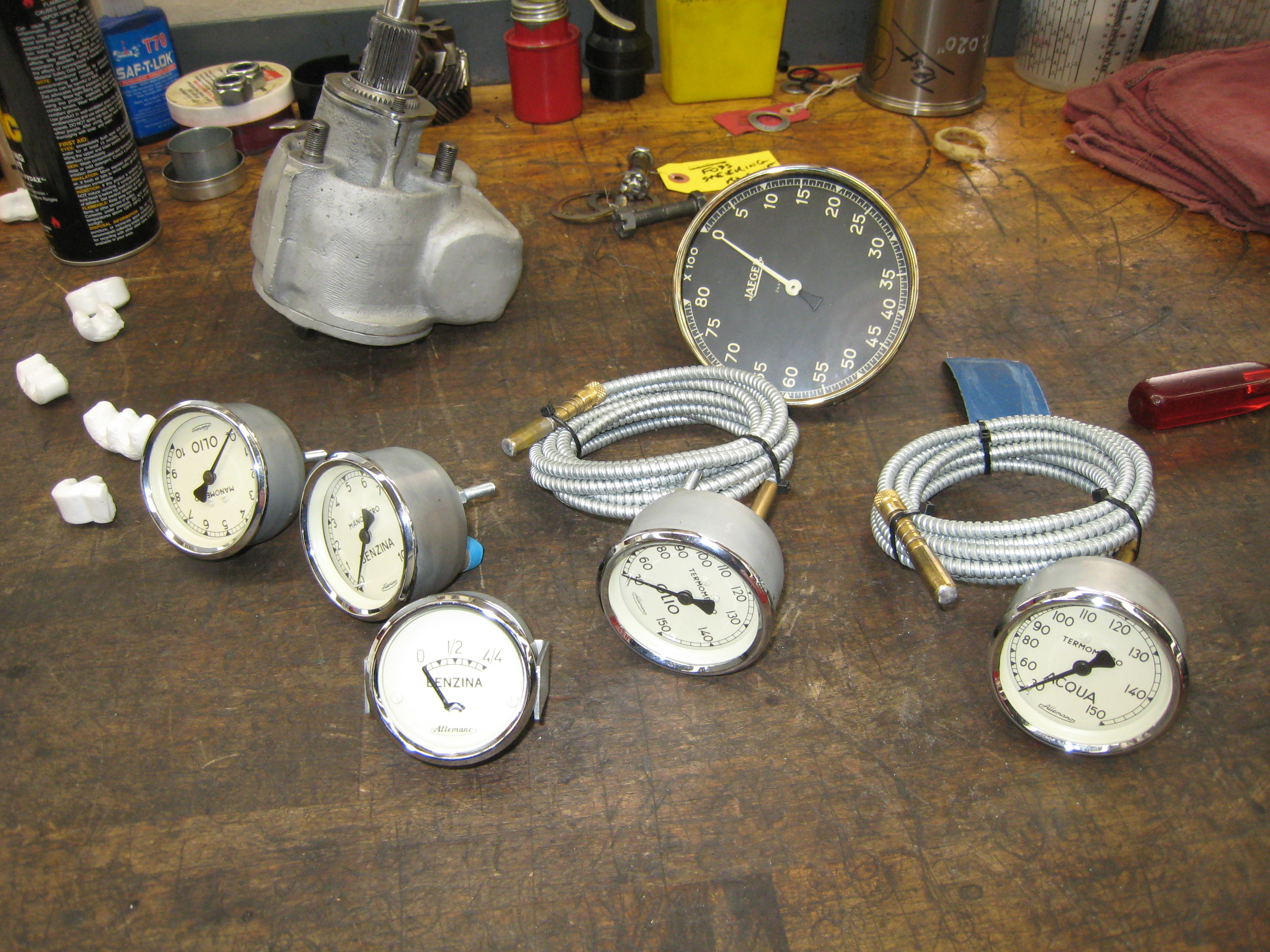 Restored Ferrari 166 Gauges