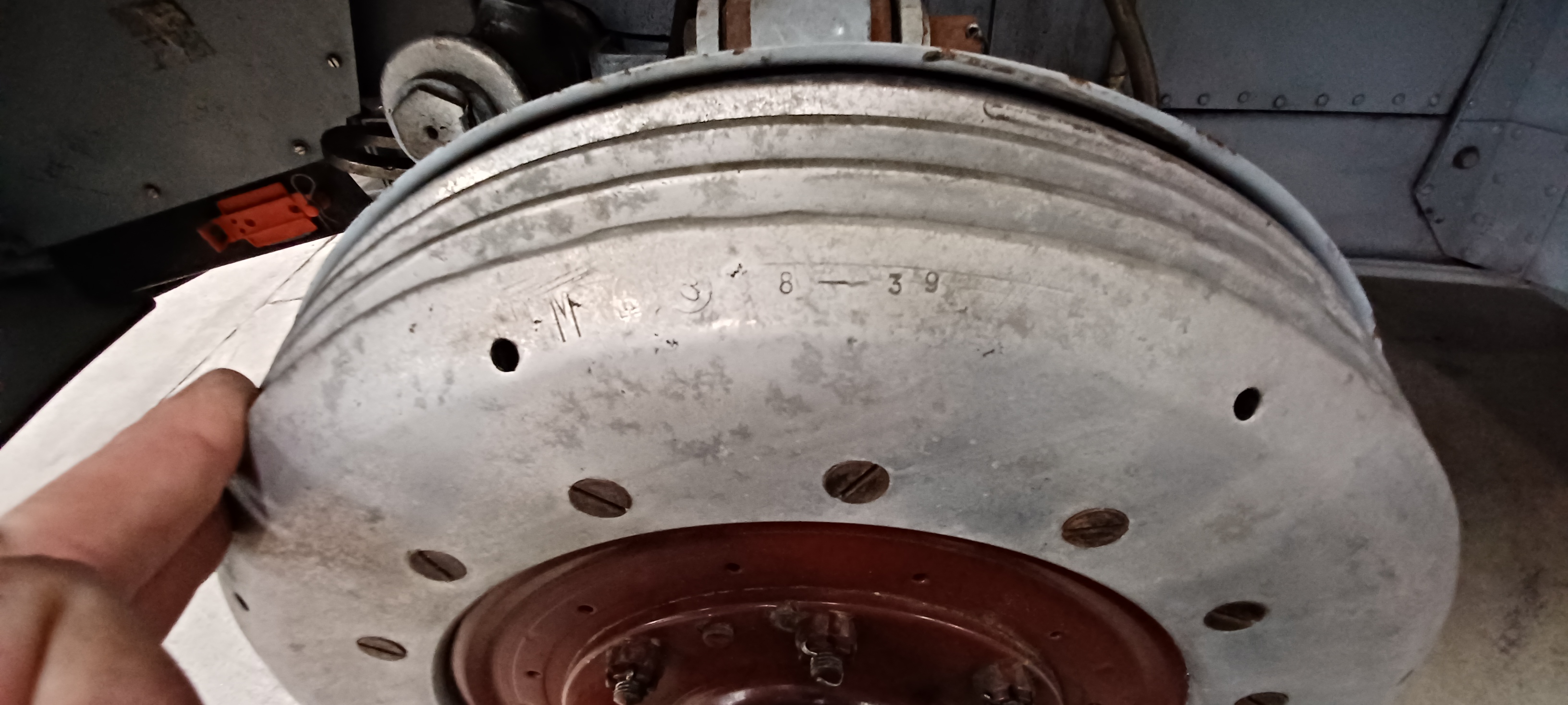 Brake drum made in August of 1939.