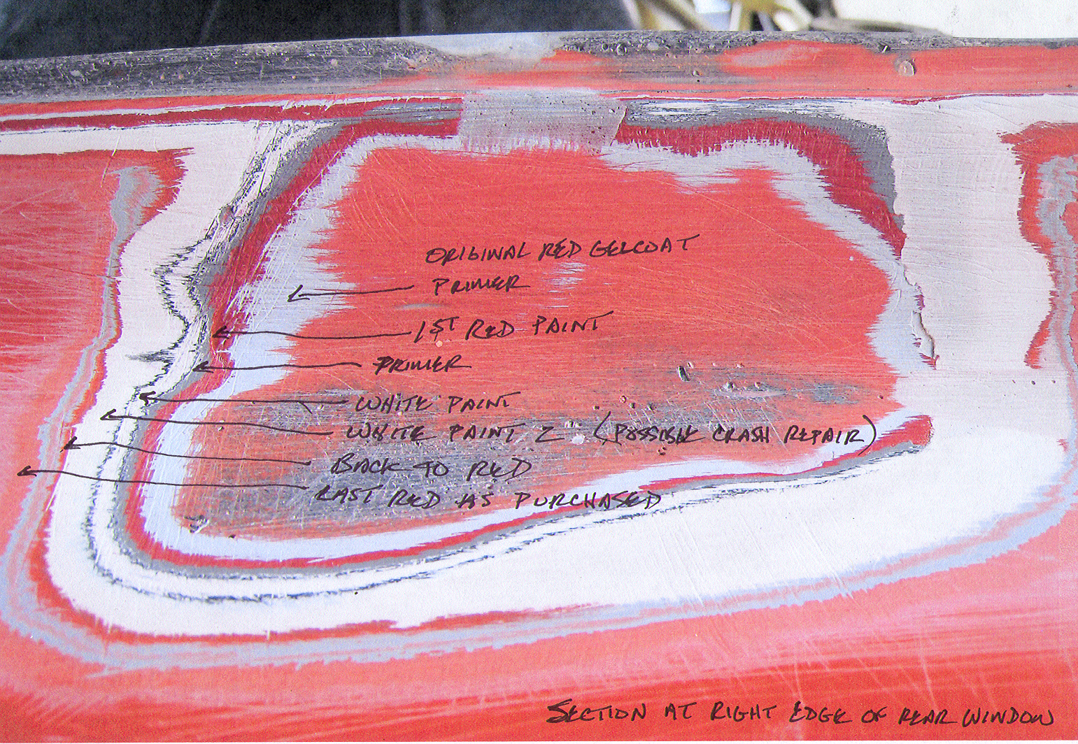 Alfa TZ2 restoration, paint history