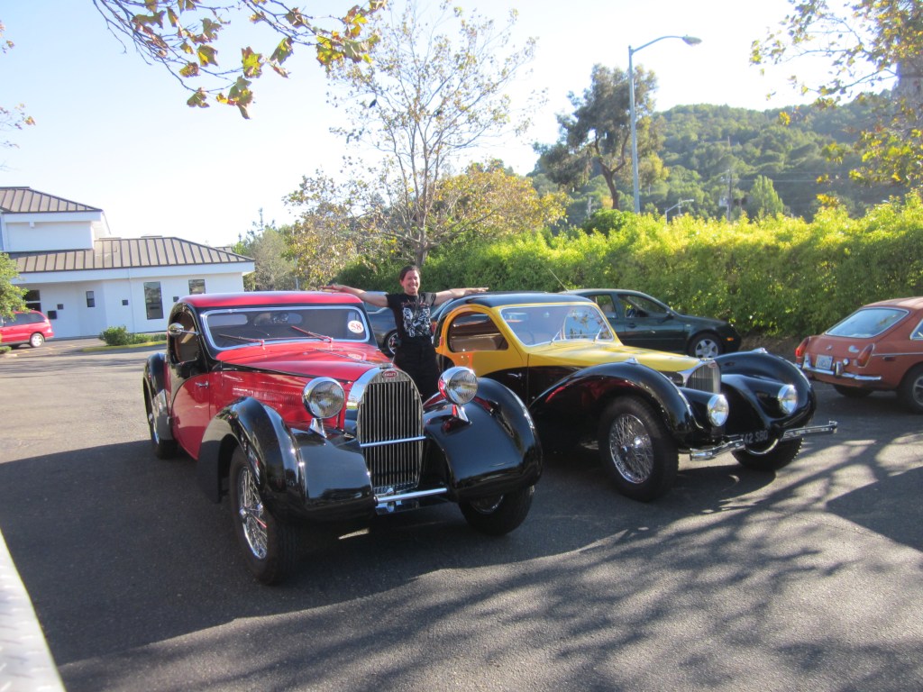 Two Bugatti Type 57s, standard and S model.