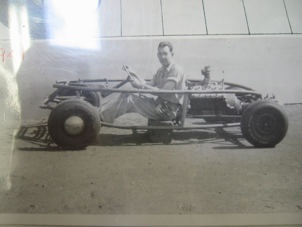 Jay in his roadster, 1941
